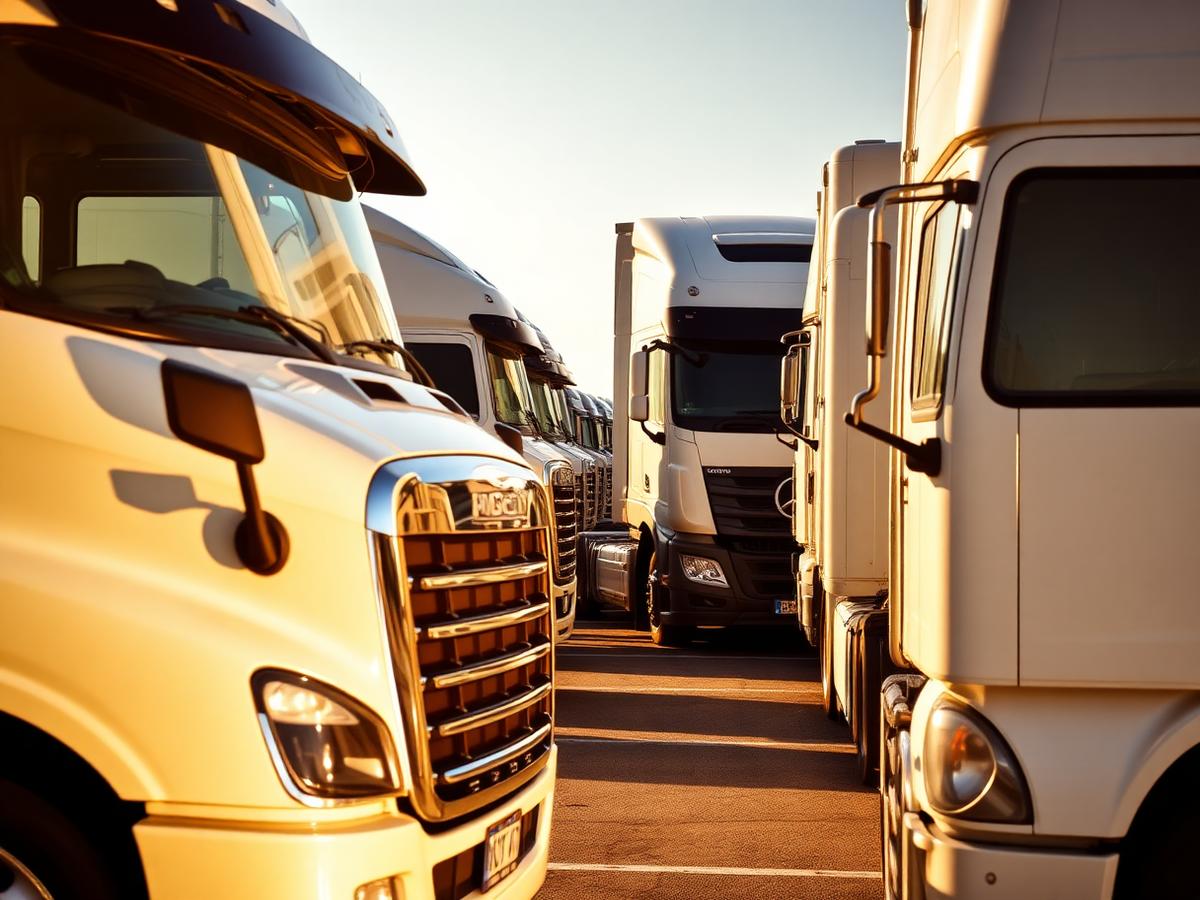 Fleet of Alfamore Transport trucks
